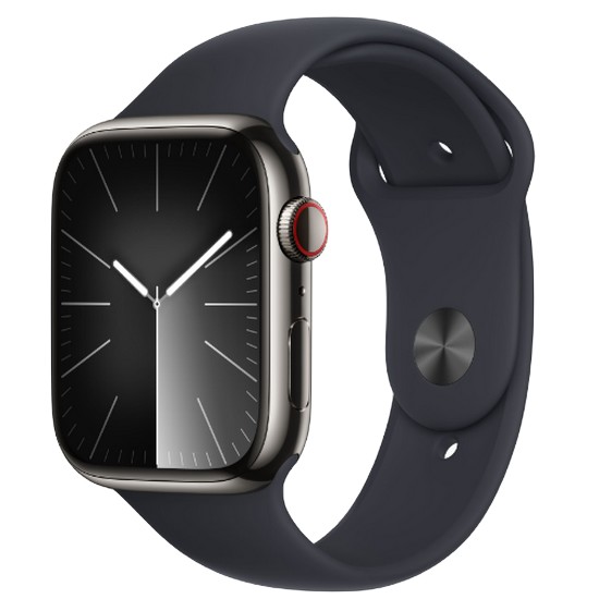 APPLE 워치 시리즈9 45mm Cellular 그래파이트 스테인리스 스틸 (스포츠밴드, 해외구매)_이미지