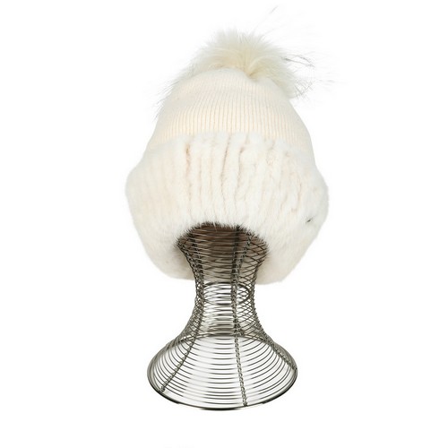 아바쿠스 니트 비니 밍크 방울 모자 AS41CPL0102_이미지