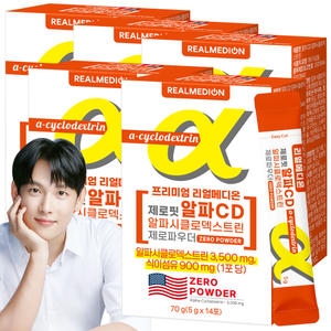 리얼메디온 제로핏 알파CD 알파시클로덱스트린 제로파우더 5g 14포 (5개)
