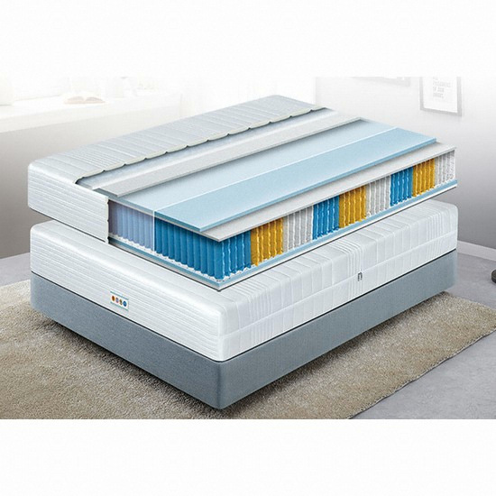 동서가구 힐링 편백나무 헤드형 통원목 침대 K (9존독립스프링)_이미지