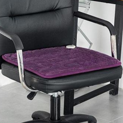 럭셔리 퍼플 체크무늬 히팅 전기방석