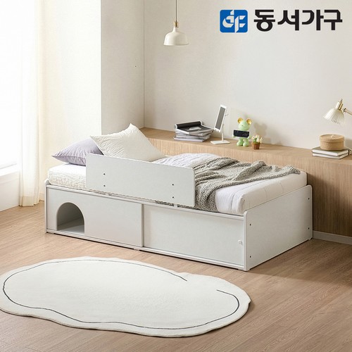  동서가구 뉴라보 A타입 수납 침대 SS+안전가드 [편백황토숯20T독립]