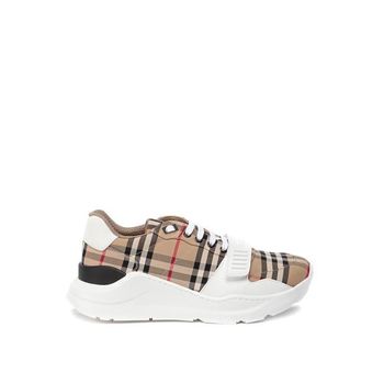  남성 아카이브 베이지 체크 스웨이드 레더 스니커즈 8048577 130302722