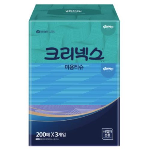유한킴벌리 크리넥스 미용티슈 200매 (3입) (6팩(18입))