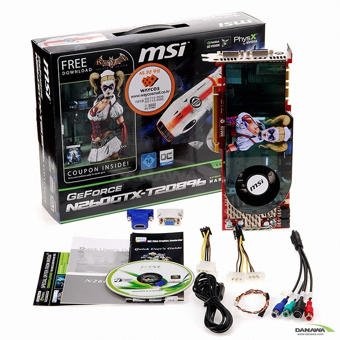 MSI ������ GTX260 N260GTX-T2D896-O.C 896MB BATMAN ������ �����ڽ�