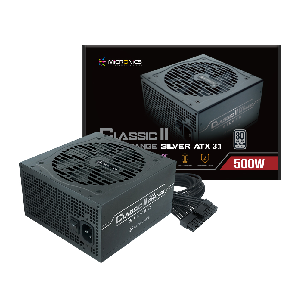 마이크로닉스 Classic II 풀체인지 500W 80PLUS실버 ATX3.1이미지입니다. 누르면 해당 게시물로 새창이동합니다.