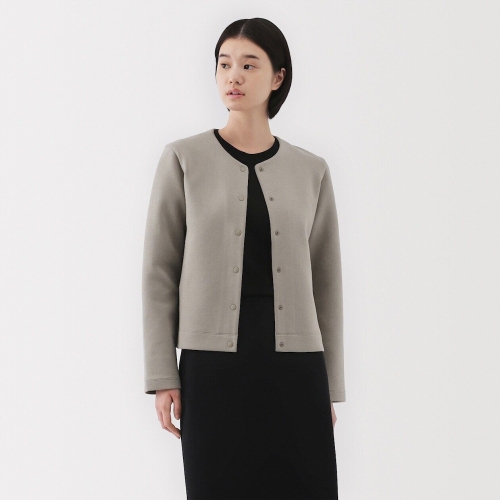 MUJI 여성 이중 편직 스웨트 가디건 BB2R1A5S_이미지