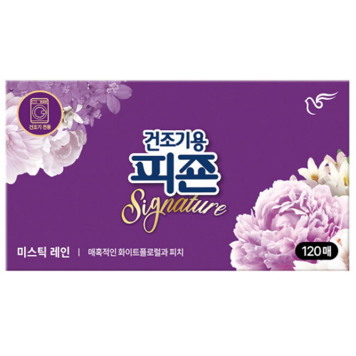 피죤 건조기용 시그니처 미스틱레인 120매 (4개)