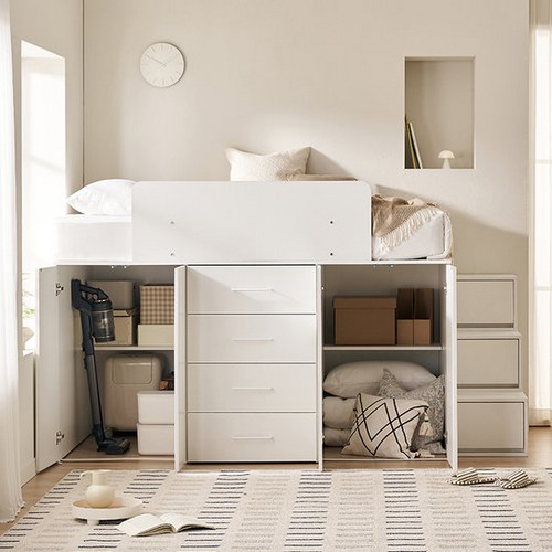 삼익가구 드로빅 빅수납 A타입 벙커침대 SS (양모라텍스7존독립)_이미지