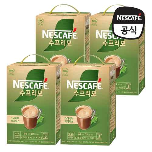 네슬레 네스카페 수프리모 스테비아 커피믹스 100개입 (4개)_이미지