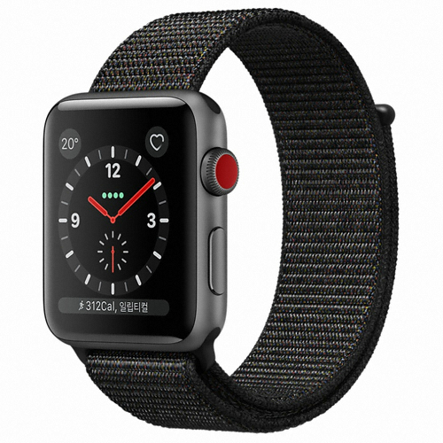APPLE 워치 시리즈3 38mm Cellular 스페이스 그레이 알루미늄 (스포츠루프)_이미지