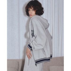 닉스 엔와이엑스엑스 X EMBLEM PRINTING HOOD ZIP-UP GRAY NX24CCHD05GR 130405