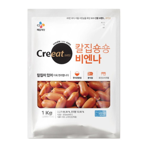 CJ제일제당 크레잇 칼집숑숑 비엔나 1kg (1개)_이미지