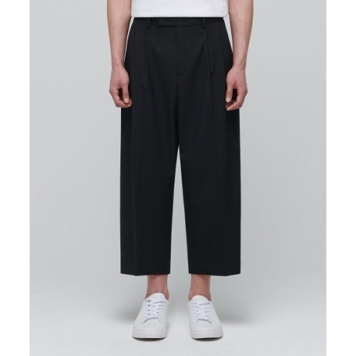 무신사 스탠다드 MUSINSA ANDAR D 슈퍼 와이드 히든 밴딩 크롭 슬랙스 블랙 MMAPS101-BK 225904_이미지