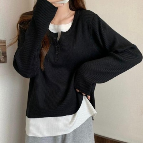 데일리룩 JHPM6SS6_51IB 안감 레이어드st 긴팔 티셔츠 29675950A_이미지