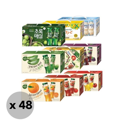 자연은 주스병 선물세트 180ml 12병 4세트 알로에/토마토 등 9종 중