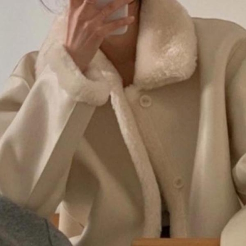 셀러허브 시스터즈 양털 레더 코트 포근하고 세련된 여성 점퍼 43622150