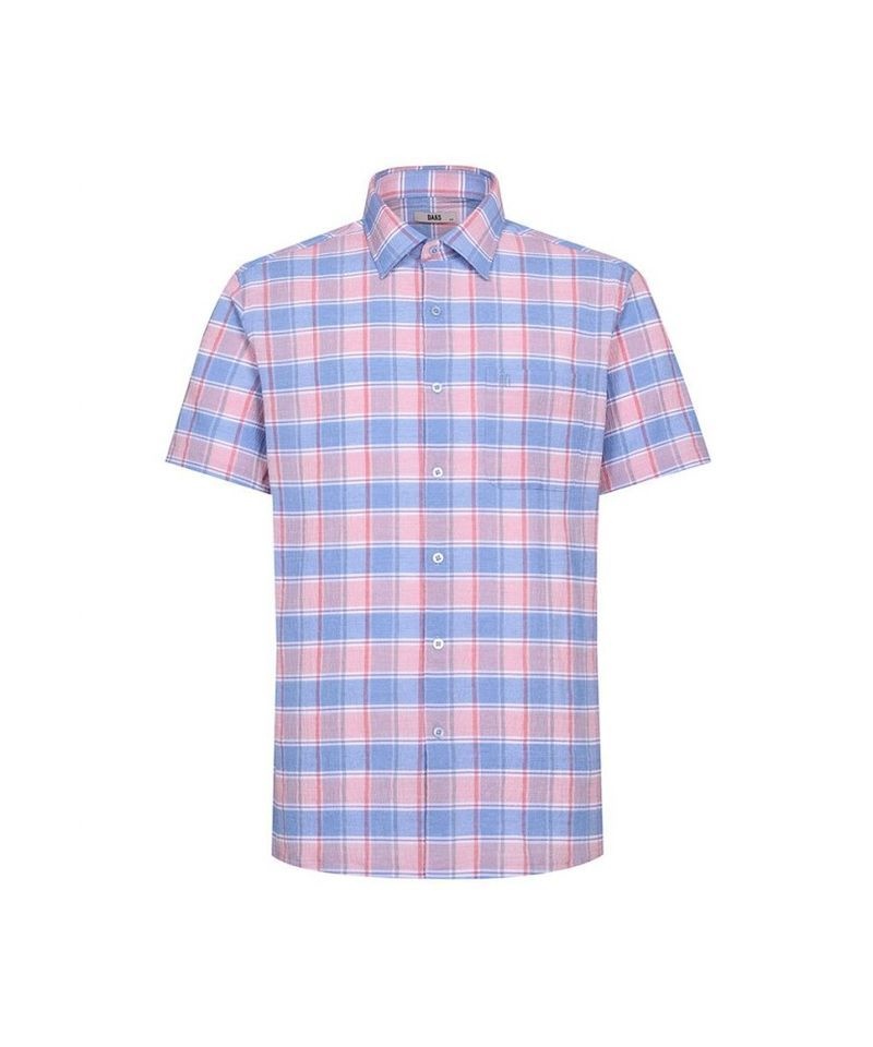 LF 닥스 SHIRTS 린넨혼방 이지케어 미디움체크 스트레치 반팔셔츠_DLS3SHCS120P1 DLS3SHCS120P1 286253 100