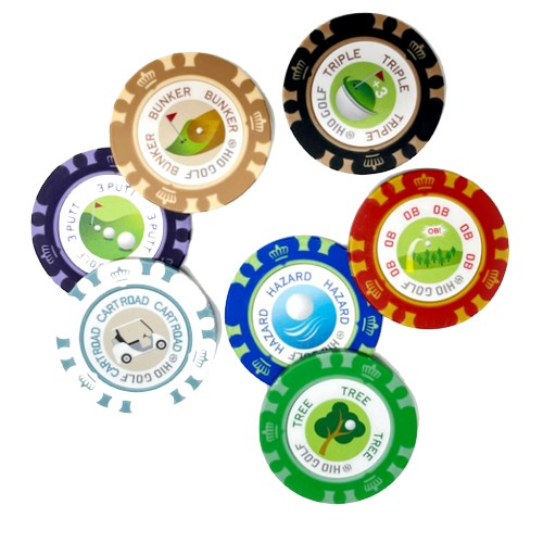 하이오골프 게임칩 포커칩 볼마커 겸용 7종