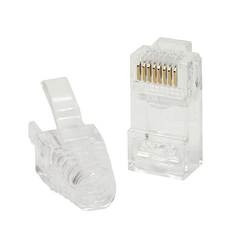 마하링크 ML-EZC6RJ CAT.6 UTP 관통형 EZ 커넥터 + 락부트 세트 (100개)_이미지