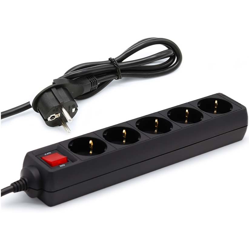 러그박스 5구 접지 납작 멀티탭 블랙