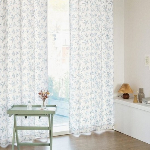 까르데코 크리미 플라워 긴창 암막커튼