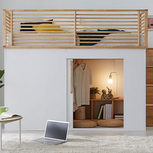 갑부가구 테라스 엘피엠 목봉가드 A형 벙커침대 SS (매트별도)_이미지