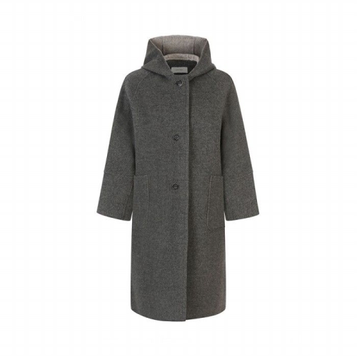 아이잗바바 울 캐시미어 배색 후드 코트 BRAA0CT381_이미지