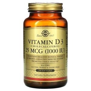 솔가 <b>비타민</b> D3 콜레칼시페롤 25mcg 1000IU 250캡슐