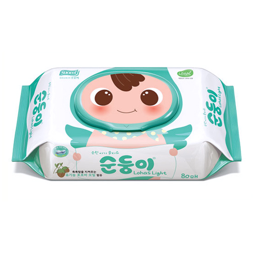 순둥이 로하스 라이트 물티슈 캡형 80매 (10팩)_이미지