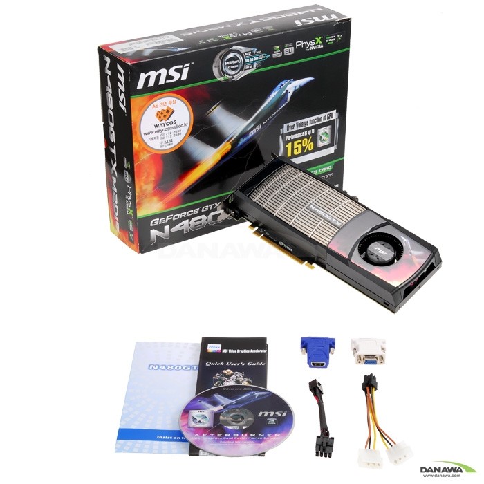 MSI 지포스 GTX480 N480GTX-M2D15 D5 1.5GB + Mini-HDMI_이미지