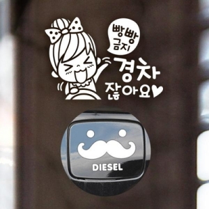제제데코 초보 빵빵금지경차여자 반사 + 주유구수염 디젤W_이미지