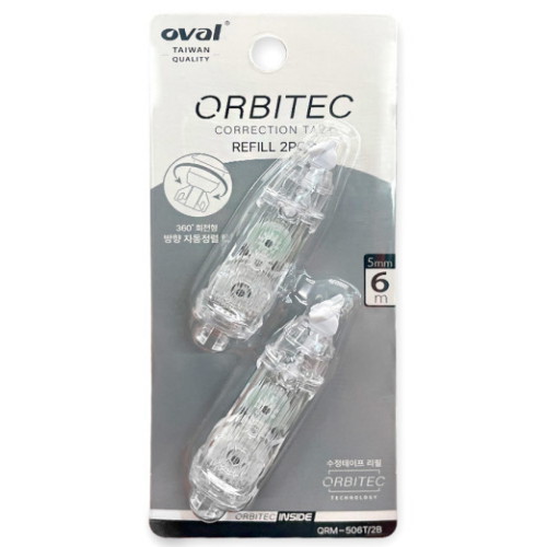 오발 화이트 수정테이프 QRM-506T 리필 (2개)