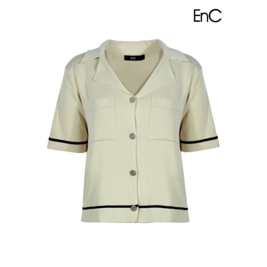 이앤씨(EnC) 브이넥 골지 가디건 ENCK32501Y_이미지
