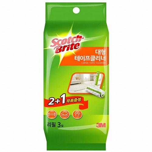 3M 스카치브라이트 대형 테이프클리너 리필 3롤 (1개)_이미지
