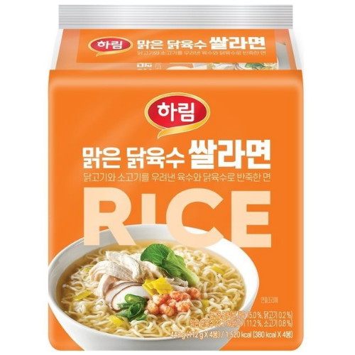 하림 맑은 닭육수 쌀라면 112g (4개)
