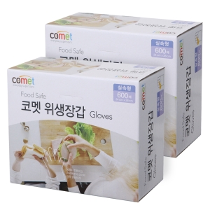 코멧 위생 비닐장갑 실속형 2개 600매입_이미지