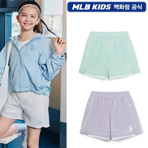 MLB MLB키즈 걸즈 애슬레저 우븐 반바지 7FSMA0163