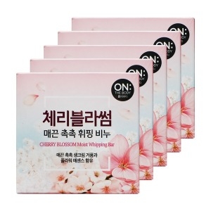 LG생활건강 온더바디 촉촉한 휘핑 비누 90g (5개)