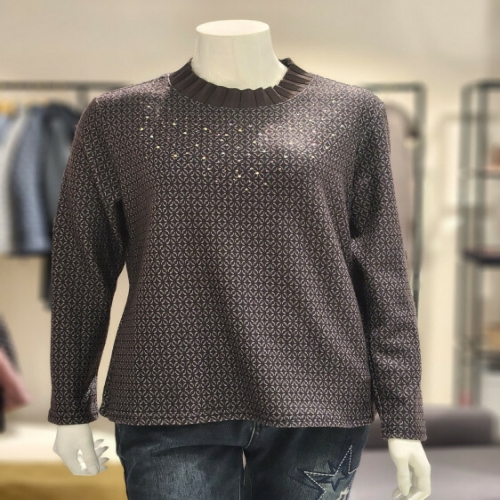 모라도 RNW7PO480F 겨울 니트배색 단도무니 티셔츠