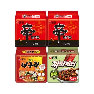 농심 신라면10개 + 얼큰한너구리5개 + 짜파게티5개