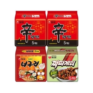 농심 신라면10개 + 얼큰한너구리5개 + 짜파게티5개