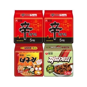 농심 신라면10개 + 얼큰한너구리5개 + 짜파게티5개