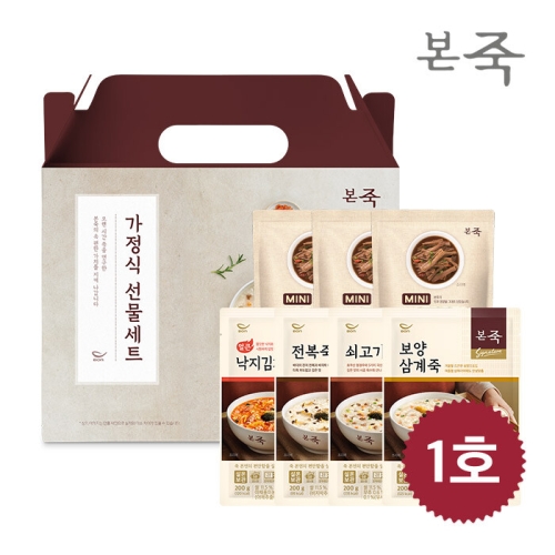 선물세트 1호 미니장조림3팩+파우치죽 200g 4종 4팩