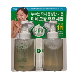 해피바스 마이크로 클린 솝베리 모이스처 버블 클렌징폼 500ml (2개)_이미지