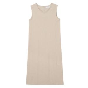 린넨 혼방 브이넥 슬리브리스 원피스 UFI2-WOP273N