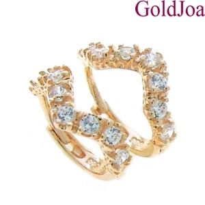 골드조아 럭셔리 세련된 원터치 큐빅 14k귀걸이 mk-jb1132e 14k핑크골드