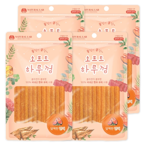 네츄럴랩 독 소프트 하루껌 연어 85g (12p) (4개)_이미지