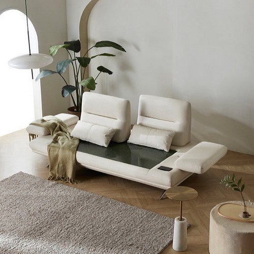 현대의료기 디바노비앙코 3인 패브릭 온열 돌소파 MS (딥그린)