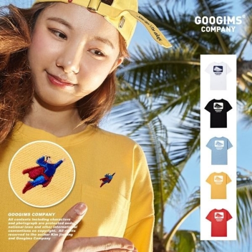 구김스 0153_ 플라이 슈퍼맨 오버핏 포켓 반팔 티셔츠 G17MMRT503